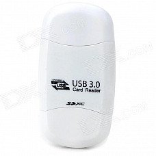 RR5 USB 3.0 SD / MMC / RS-MMC / SDHC / SDXC / Micro SD / T-FLASH Card Reader - White (32GB Max.) RR5 USB 3.0 SD / MMC / RS-MMC / SDHC / SDXC / Micro SD / T-FLASH Card Reader - White (32GB Max.)