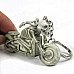 Creative Motorcycle Skull Rubber Keychain - Grey + Silver