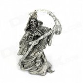 Creative Magic Skull Rubber Keychain - Grey + Silver