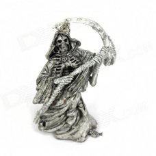 Creative Magic Skull Rubber Keychain - Grey + Silver