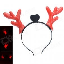 Flashing Deer Horn Style Head Hoop - Black + Red Flashing Deer Horn Style Head Hoop - Black + Red
