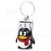 Cute QQ Penguin Style Butane Keychain Lighter - White + Black