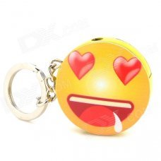 Novel Cute Emoji Pattern Round Refueling Butane Gas Lighter - Beige + Red