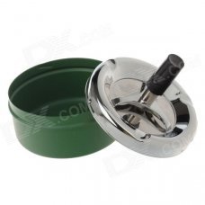 601-5 Creative Spring Press Ashtray - Deep Green + Silver + Black 601-5 Creative Spring Press Ashtray - Deep Green + Silver + Black