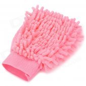 HongYang X-04 Chenille Fiber Single-side Car Washing Glove / Cleaning Cloth - Pink