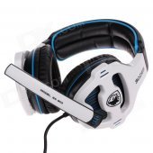 SADES SA-903 Multifunctional Stereo Headphones w/ Microphone for Computer - Black + White + Blue