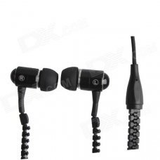 HH-135 Novel Zipper Style Universal Wired In-ear Headset - Black (3.5mm Plug) HH-135 Novel Zipper Style Universal Wired In-ear Headset - Black (3.5mm Plug)