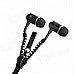 HH-135 Novel Zipper Style Universal Wired In-ear Headset - Black (3.5mm Plug) HH-135 Novel Zipper Style Universal Wired In-ear Headset - Black (3.5mm Plug)