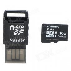 Toshiba Micro SDHC / TF Memory Card w/ USB Card Reader - Black (16GB / Class 10) Toshiba Micro SDHC / TF Memory Card w/ USB Card Reader - Black (16GB / Class 10)