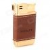 HONEST Zinc Alloy + PU Leather Butane Gas Lighter - Golden + Brown HONEST Zinc Alloy + PU Leather Butane Gas Lighter - Golden + Brown