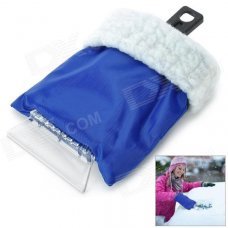 ABS Ice Scraper Snow Shovel w/ Warm Glove - Blue ABS Ice Scraper Snow Shovel w/ Warm Glove - Blue