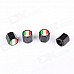 Italy Flag Replacement Aluminum Alloy Car Tire Valve Caps + Key Ring Set - Black (4 PCS)
