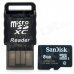 SANDISK Class 4 8GB Micro SD / TF Card w/ Card Reader - Black SANDISK Class 4 8GB Micro SD / TF Card w/ Card Reader - Black