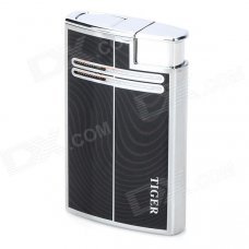 862 Elegant Windproof Butane Gas Jet Lighter - Black + Silver 862 Elegant Windproof Butane Gas Jet Lighter - Black + Silver