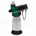 6698 Blue Flame Windproof Butane Gas Jet Lighter w/ Safe lock / Cover - Silver + Green
