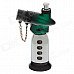 6698 Blue Flame Windproof Butane Gas Jet Lighter w/ Safe lock / Cover - Silver + Green