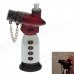 New Creative Blue Flame Windproof Butane Gas Jet Lighter w/ Safe Lock / Cover - Silver + Red New Creative Blue Flame Windproof Butane Gas Jet Lighter w/ Safe Lock / Cover - Silver + Red