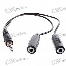 3.5mm Male to Dual Female Audio Split Y-Cable (15CM-Length) 3.5mm Male to Dual Female Audio Split Y-Cable (15CM-Length)