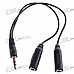 3.5mm Male to Dual Female Audio Split Y-Cable (15CM-Length) 3.5mm Male to Dual Female Audio Split Y-Cable (15CM-Length)