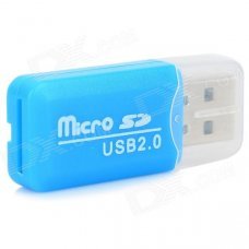 USB 2.0 TF Micro SD Card Reader - Blue (32GB) USB 2.0 TF Micro SD Card Reader - Blue (32GB)