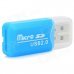 USB 2.0 TF Micro SD Card Reader - Blue (32GB) USB 2.0 TF Micro SD Card Reader - Blue (32GB)