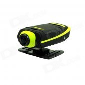 PANNOVO 1.5" LCD 12.0 MP CMOS 1080P HD 170 Degree Waterproof Sports Camera w/ IR Remote - Black