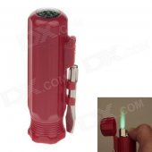 6552 Creative Portable Green Flame Windproof Lighter w/ Compass - Red