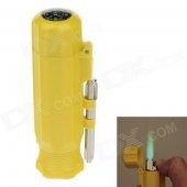 6552 Creative Portable Green Flame Windproof Lighter w/ Compass - Yellow