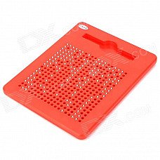 19 x 19 Lattice 361pcs Magnet Balls Drawing Toy Writing Board - Red + Silver