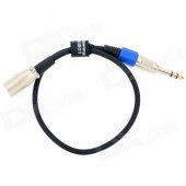 6.35mm Male to Cannon XLR Male Adapter Cable - Black + Blue (56cm)