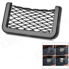 Plastic Hanging Car Storage Mesh Bag - Black