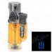 Mini Windproof Welding Torch Blue Flame Butane Jet Lighter - Translucent Yellow + Black (1300'C)