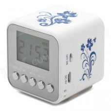 NIZHI TT-032 1.5" Screen 3W Mini MP3 Speaker w/ FM / USB / TF / Micro USB - Blue + White NIZHI TT-032 1.5" Screen 3W Mini MP3 Speaker w/ FM / USB / TF / Micro USB - Blue + White