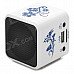NIZHI TT-032 1.5" Screen 3W Mini MP3 Speaker w/ FM / USB / TF / Micro USB - Blue + White NIZHI TT-032 1.5" Screen 3W Mini MP3 Speaker w/ FM / USB / TF / Micro USB - Blue + White