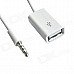 USB Female to 3.5mm AUX Audio Male Transmission Cable for Car CD Disk - White (13.5cm) USB Female to 3.5mm AUX Audio Male Transmission Cable for Car CD Disk - White (13.5cm)