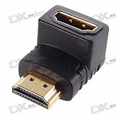 Gold Plated Right-angle HDMI Male to Female Adapter/Converter Gold Plated Right-angle HDMI Male to Female Adapter/Converter
