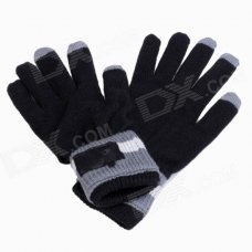 Chthi YMX-B2 Bluetooth Talking Warm Knitted Winter Gloves w/ Speaker for Cellphone - Black Grey Chthi YMX-B2 Bluetooth Talking Warm Knitted Winter Gloves w/ Speaker for Cellphone - Black Grey