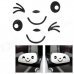 A139 Smile Face Car Rearview Stickers - Black (Pair)