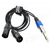 XLR 1-Male to 2-Male Cable - Black + Silver + Multi-Colored (108cm)