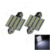 Festoon 36mm 2.4W 200lm 24 x SMD 1210 LED White Light Car Reading / Roof / Dome Lamp - (12V / 2 PCS)
