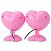 LANGJING L520 Heart Shape Style USB / 3.5mm Wired 2.0-CH Speaker - Pink LANGJING L520 Heart Shape Style USB / 3.5mm Wired 2.0-CH Speaker - Pink