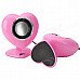 LANGJING L520 Heart Shape Style USB / 3.5mm Wired 2.0-CH Speaker - Pink LANGJING L520 Heart Shape Style USB / 3.5mm Wired 2.0-CH Speaker - Pink