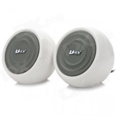 LANGJING LJ6301 USB / 3.5mm Wired 2.0-CH Speakers Set - White + Light Grey LANGJING LJ6301 USB / 3.5mm Wired 2.0-CH Speakers Set - White + Light Grey