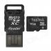 SanDisk Micro SD / TF Memory Card w/ USB Card Reader - Black (16GB / Class 4)