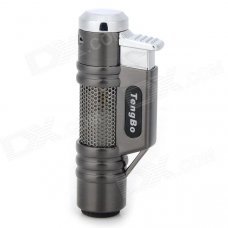 STHJ001 Double Head Butane Jet Lighter - Deep Grey + Silver White STHJ001 Double Head Butane Jet Lighter - Deep Grey + Silver White