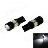 T10 / W5W 4W 300lm 4-5050 + 1-COB LED White Light Car Headlamp / Clearance / Side Lamp - (12V/ 2Pcs)