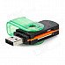 Portable 4-in-1 Card Reader w/ TF / Micro SD / M2 / MS / SD - Black + Green (32G Max.) Portable 4-in-1 Card Reader w/ TF / Micro SD / M2 / MS / SD - Black + Green (32G Max.)
