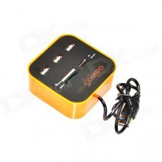 3-Port USB 2.0 Hub + MS/MS PRO DUO / SD / MMC / M2 / Micro SD Card Reader - Black + Orange 3-Port USB 2.0 Hub + MS/MS PRO DUO / SD / MMC / M2 / Micro SD Card Reader - Black + Orange