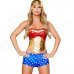 A200001 8735 Sexy 3 PCS Wonder Heroine Costume - Blue + Gold + Red A200001 8735 Sexy 3 PCS Wonder Heroine Costume - Blue + Gold + Red