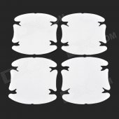 Universal OPVC Car Door Handle Protectors - White + Translucent (4 PCS)